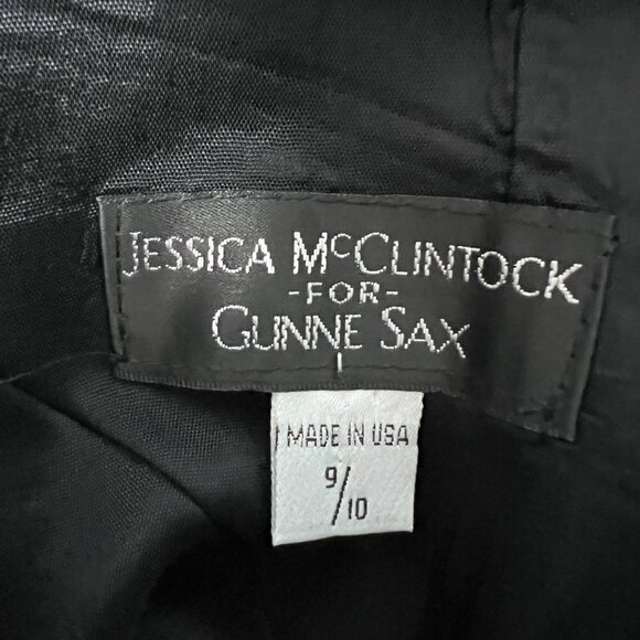 Jessica McClintock For Gunne Sax VTG 80's Strapless Black Dress - Picture 5 of 7